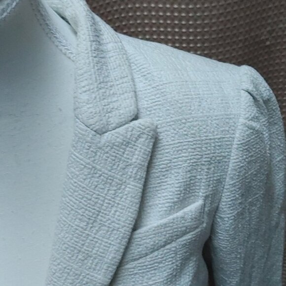 BELLE VERE off white suit blazer long sleeves button fake pockets size S - Picture 5 of 9